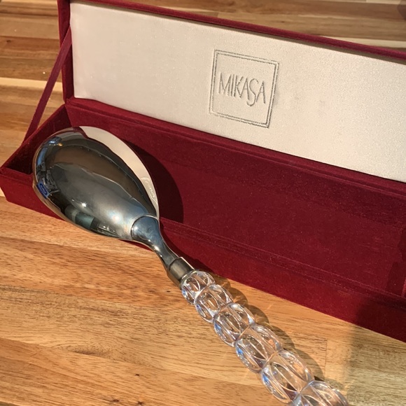 MIKASA - Vintage Rousseau Sliver Plated Serving Spoon with Crystal Handle - Picture 2 of 6